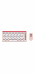 Logitech POP Icon Combo - Klávesnice a sada myši - bezdrátový - Bluetooth LE - QWERTY - US mezinárodní - ružová, bělavá