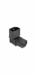 Delock - Adaptér napájení - power IEC 60320 C13 do IEC 60320 C14 - 250 V - 10 A - 90° konektor - cerná