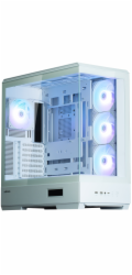 Zalman skříň P50 DS / Middle Tower / 4x120mm ARGB fan / 2x USB 3.0 / USB-C / panoramatická / bílá