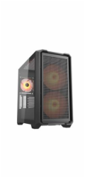 COUGAR PC skříň MX600 Black Mini Tower Mesh Front Panel 2 x 160mm + 1 x 120mm Fans TG Left Panel