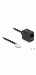 Delock - Telefonní kabel - RJ-11 (M) do RJ-45 (F) - 2 m - plochý - cerná