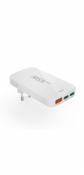 Hama 00201976 Flat Charger 220V With 2xUSB-C/USB-A  65W White