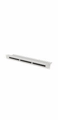 Lanberg Patch panel 24 portů 1U 19" cat.6A UTP s organizérem kabelů, šedý
