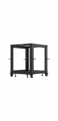 Lanberg Otevřený rack 19" 12U 600x600-1100 nastavitelný černý