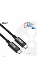 Club3D CAC-1575 USB-C, Data 20Gbps, PD 240W(48V/5A) EPR M/M, 2m Club3D kabel USB4 Gen2x2 Typ-C, Oboustranný USB-IF Certifikovaný data kabel, Data 20Gbps, PD 240W(48V/5A) EPR M/M 2m
