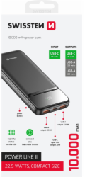 Swissten Power bank 10000 mAh POWER LINE II - černá