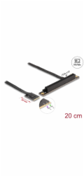 Delock Adaptér M.2 klíč A+E na PCIe x16 NVMe, pravoúhlý, s kabelem délky 20 cm