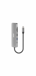 PORT CONNECT USB-C 1× 4K dokovací stanice, 6v1, stříbrná