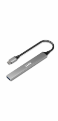 PORT CONNECT USB-C HUB, 4× USB + 1× USB-C 100W PD, stříbrná