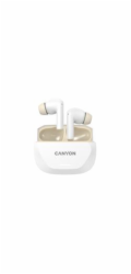Bezdrátová stereo sluchátka True wireless Hexagon 7, bílo/béžová