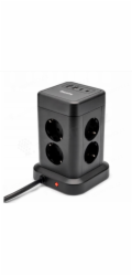 Nabíjecí stanice Huslog 15W 8xzásuvka, 2xUSB-C, 2xUSB černá