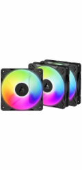 ARCTIC P12 Pro Reverse A-RGB (3pack) 120mm Case Fan with A-RGB - Reverse Impeller Design - FDB beari