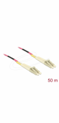 Delock - Sítový kabel - multirežim LC (M) do multirežim LC (M) - 50 m - 50 m - 2 mm - optické vlákno - 50 / 125 mikron - OM4 - neobsahuje halogen - fialová