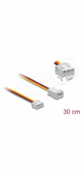 Delock Prodlužovací kabel ventilátoru ze zástrčky na zásuvku, 3 pinový, 30 cm