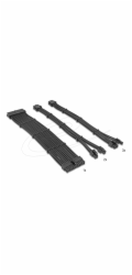 Delock Sada prodlužovacích kabelů pro zdroj (PSU), 30 cm, 6 kusů, opletené s kabelovými hřebeny, černá