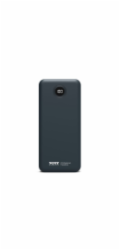 PORT CONNECT powerbanka 10 000 mAh, vestavěné USB-C kabely, LCD displej, černá