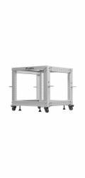 Lanberg 19palcová nástěnná racková skříň 4U 600x450 s černými kovovými dveřmi (ploché balení)