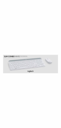 Logitech Slim Wireless Combo MK470 - Klávesnice a sada myši - bezdrátový - 2.4 GHz - francouzská - bělavá