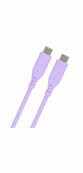 PREMIUMCORD Kabel USB-C na USB-C, 60W, 480Mbps, silikonový, fialový, 1,5m