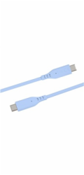 PREMIUMCORD Kabel USB-C na USB-C, 60W, 480Mbps, silikonový, modrý, 1,5m