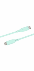 PREMIUMCORD Kabel USB-C na USB-C, 60W, 480Mbps, silikonový, tyrkysový, 1,5m