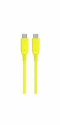 PREMIUMCORD Kabel USB-C na USB-C, 60W, 480Mbps, silikonový, žlutý, 1,5m