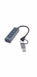 USB hub PremiumCord USB3.2 USB-C a USB-A na 4x USB-A 3.2 Gen 1