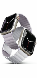 Uniq Řemínek UNIQ Revix pro Apple Watch 4/5/6/7/SE/8/Ultra 44/45/49mm oboustranný magnetický lila-bílý/lila-bílý