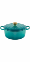 Le Creuset Signature Bräter rund 26 cm bleu riviera