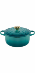 Le Creuset Signature Bräter rund 24 cm bleu riviera