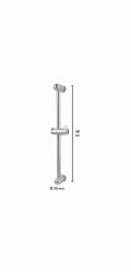 Sprchová tyč Baliv DST-50.01, 58 cm, chromovaná