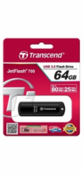 TRANSCEND Flash Disk 64GB JetFlash®700, USB 3.0 (R:80/W:25 MB/s) černá