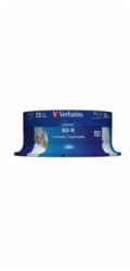 VERBATIM BD-R SL Datalife HTL (25-pack)Blu-Ray/Spindle/6x/25GB Wide Printable