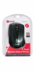 C-TECH myš WLM-01, černá, bezdrátová, USB nano receiver