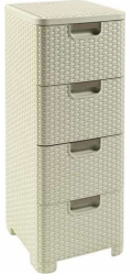 Regál Curver Style 4x14L se zásuvkami krémově bílý