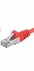 PREMIUMCORD Patch kabel CAT6a S-FTP, RJ45-RJ45, AWG 26/7 1m červená