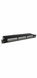 19" patch panel Solarix 24 x RJ45 CAT6 STP černý 1U SX24-6-STP-BK