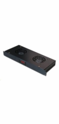 19" ventilační jednotka XtendLan, 2 ventilátory, LCD display, termostat, hloubka 200mm, černá