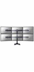 Neomounts FPMA-D700DD6/Držák displeje/na stůl/10-27"/stojan+průchodka/VESA 100X100/nosn. 6x8kg/6 displejů/černý