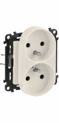 Legrand Legrand Valena Life 753290 dvojitá zásuvka pod omítku s uzemněním, krémová, do rámečků