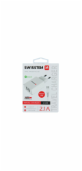 Swissten Síťový Adaptér Smart Ic 2X Usb 2,1A Power + Datový Kabel Usb / Micro Usb 1,2 M Bílý