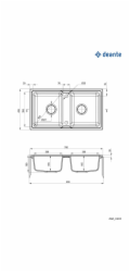DEANTE 2-CHAMBER GRANITE SINK BLACK ZOR