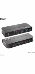 Club3D síťový přepínač - Switch, HDMI KVM Switch - Dual HDMI 4K 60Hz