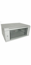 XtendLan 19" nástěnný rozvaděč 4U 600x450, nosnost 60 kg, skleněné dveře, svařovaný, šedý