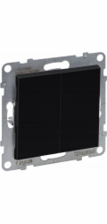 Legrand SUNO Dvojitý schodišťový spínač černý 10AX 250V automatické svorky 721408