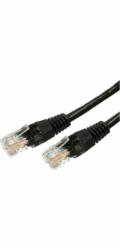 Patchcord kat.6 RJ45 UTP 1m. černá - balení 10 ks
