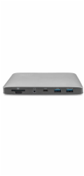 Digitus Thunderbolt 3 Dockingstation 8K (silber, HDMI, VGA, USB-A, USB-C, 3,5mm, SD/MicroSD)