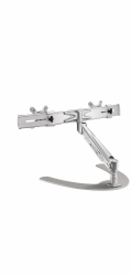 Neomounts FPMA-D940DD - Stojan - plný pohyb - pro 2 LCD displeje - stříbrná - velikost obrazovky: 10"-24" - stolní stojan, upevnitelné na stůl