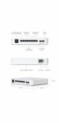 Ubiquiti UniFi Switch Pro 8 PoE - 8x GbE, 2x SFP+, 6x PoE+, 2x PoE++ (PoE budget 120W)