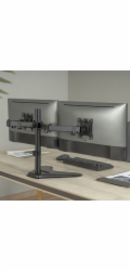 Držák monitoru Brateck LDT66-T024 stolní pro 2 monitory, černý